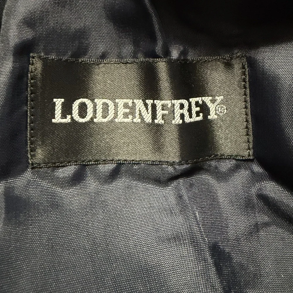 Vintage Lodenfrey Blazer Wool Trachten Austria US 42R Blue Green Double Breast